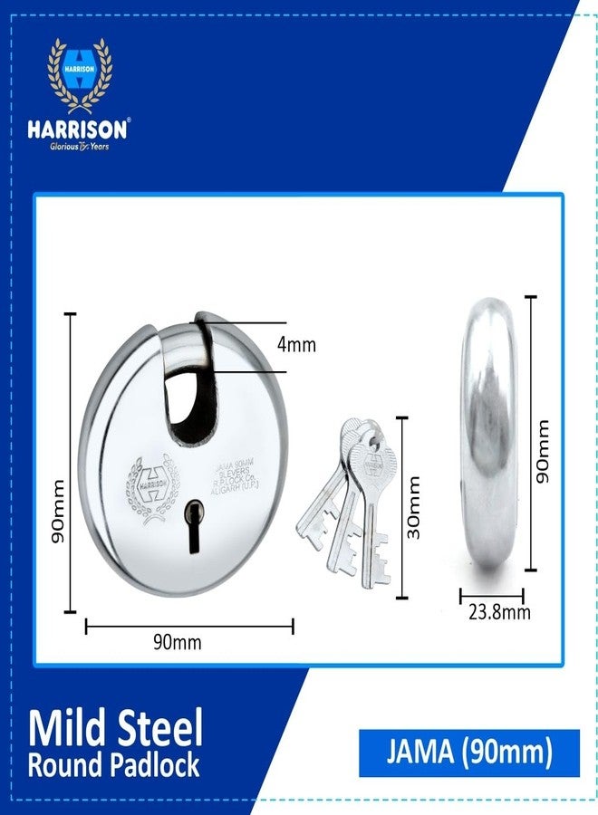 Harrison JAMA LOCK-0022 Key Padlock (Silver, Painted Finish) | Padlock, Padlocks, Locks for Home, Locks for Main Door - Image 5